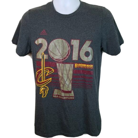 Official Adidas 2016 Cleveland Cavaliers NBA Champions Gray T-shirt Size Small - Picture 1 of 4